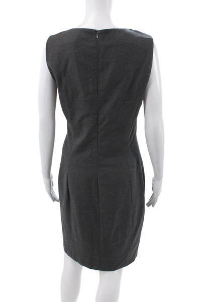 Luca Luca Womens Sheath Wool Dress Gray Sleeveless Round Neck Knee Size 44