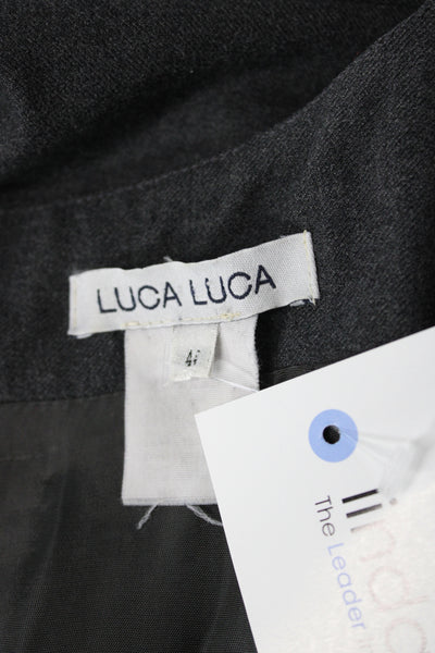 Luca Luca Womens Sheath Wool Dress Gray Sleeveless Round Neck Knee Size 44