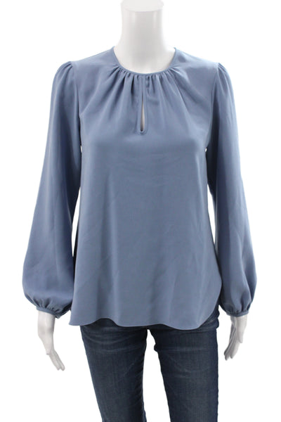 Charlotte Brody Women Blue Basic Long Sleeve Round Neck Blouse Size XS