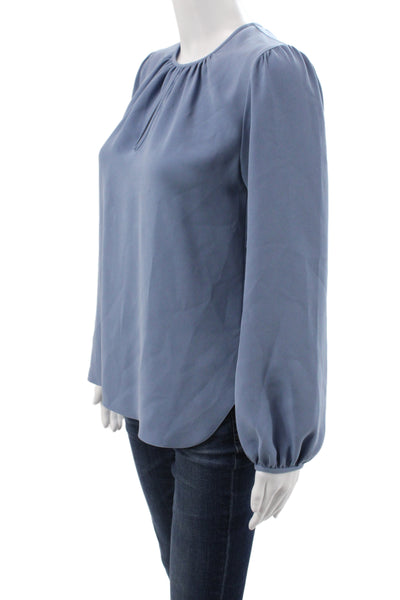 Charlotte Brody Women Blue Basic Long Sleeve Round Neck Blouse Size XS