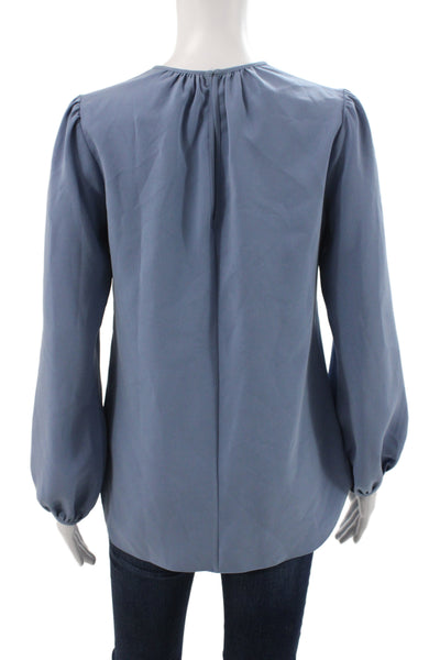 Charlotte Brody Women Blue Basic Long Sleeve Round Neck Blouse Size XS