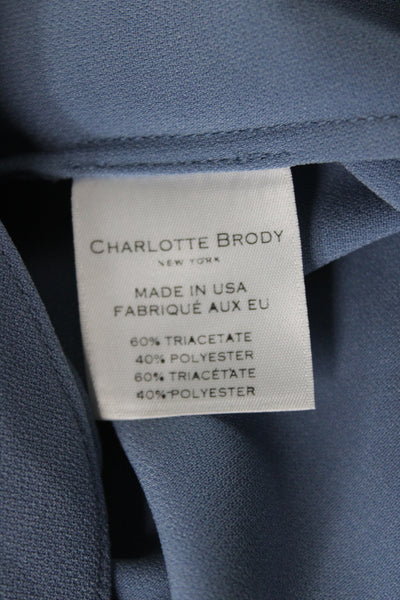 Charlotte Brody Women Blue Basic Long Sleeve Round Neck Blouse Size XS