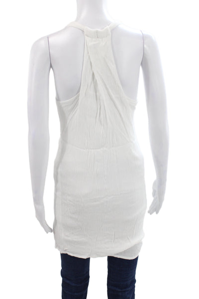 Splendid Womens Tunic White Ribbed Scoop Neck Sleeveless Casual Size S