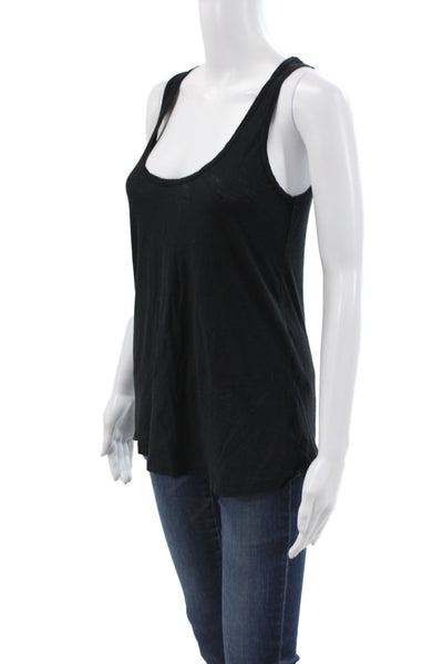 Standard James Perse Women Black Cotton Scoop Neck Sleeveless Tank Basic Size 1