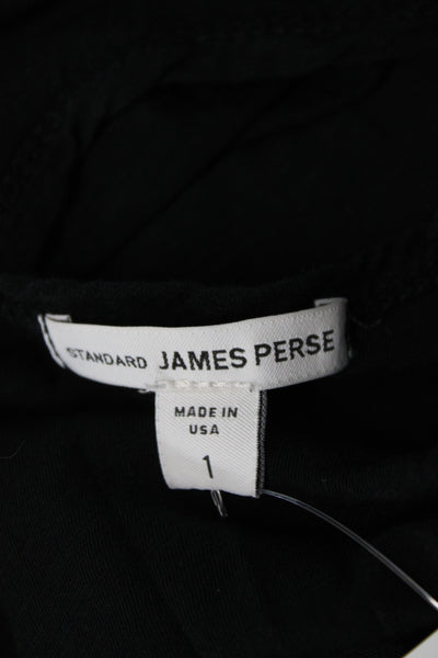 Standard James Perse Women Black Cotton Scoop Neck Sleeveless Tank Basic Size 1