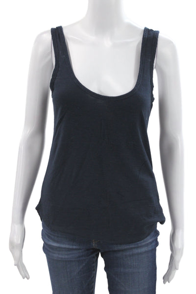Standard James Perse Women Black Cotton Scoop Neck Sleeveless Basic Tank Size 0