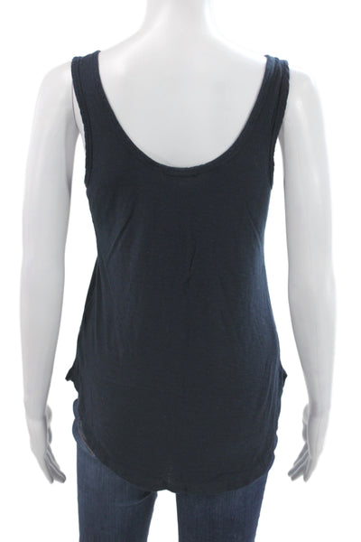 Standard James Perse Women Black Cotton Scoop Neck Sleeveless Basic Tank Size 0