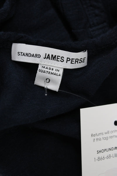 Standard James Perse Women Black Cotton Scoop Neck Sleeveless Basic Tank Size 0