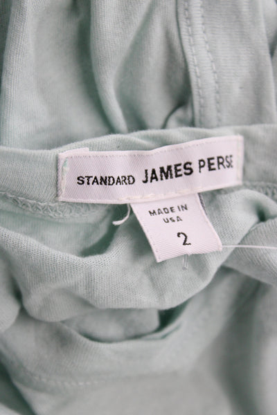 Standard James Perse Women Basic Green Cotton Scoop Neck Sleeveless Tank Size 2