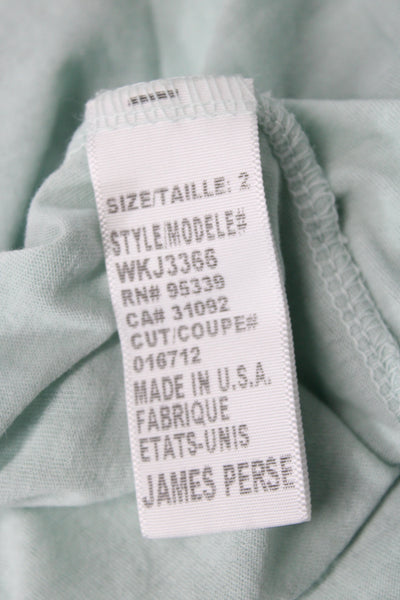 Standard James Perse Women Basic Green Cotton Scoop Neck Sleeveless Tank Size 2