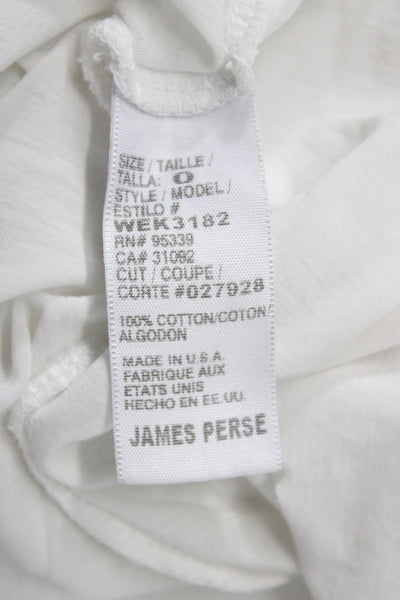 Standard James Perse Women White Scoop Neck T-Shirt Cotton Short Sleeve Size 0