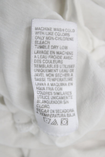 Standard James Perse Women White Scoop Neck T-Shirt Cotton Short Sleeve Size 0