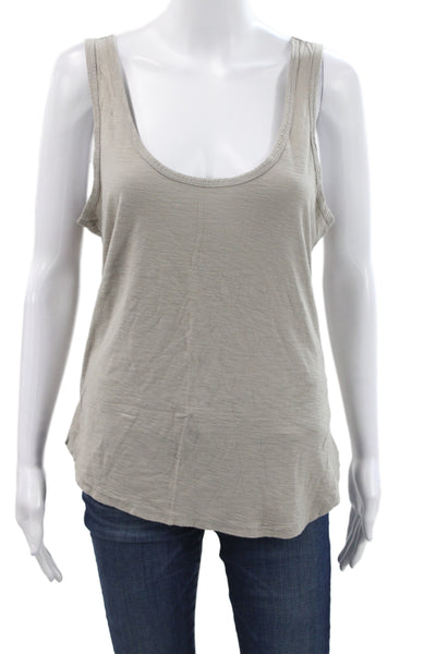 Standard James Perse Womens Basic Gray Scoop Neck Cotton Sleeveless Tank Size 2