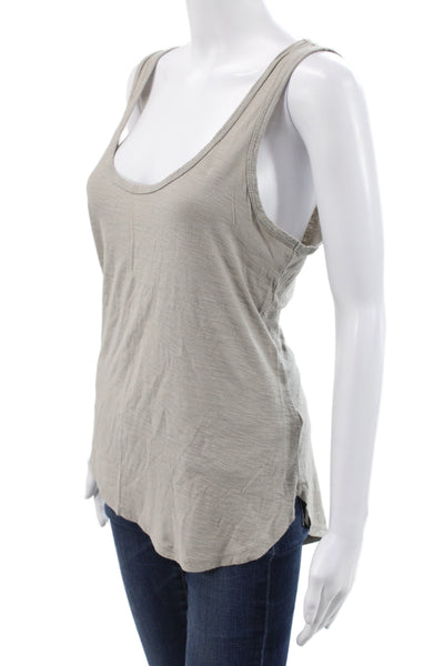 Standard James Perse Womens Basic Gray Scoop Neck Cotton Sleeveless Tank Size 2