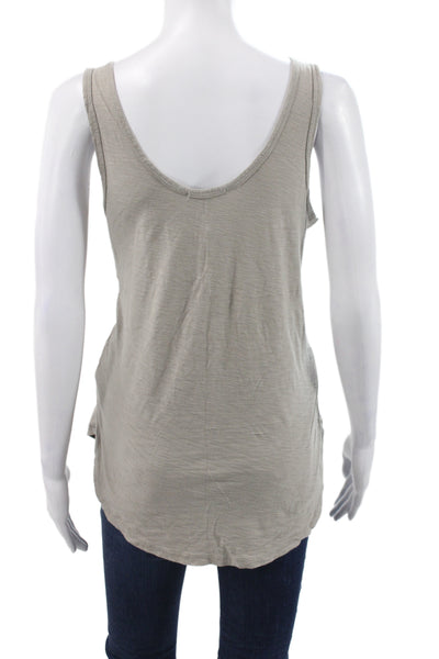 Standard James Perse Womens Basic Gray Scoop Neck Cotton Sleeveless Tank Size 2