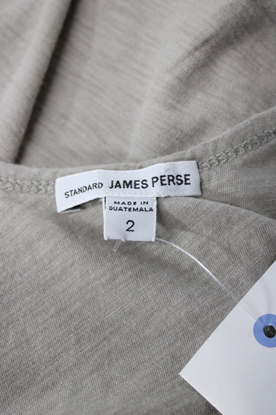 Standard James Perse Womens Basic Gray Scoop Neck Cotton Sleeveless Tank Size 2
