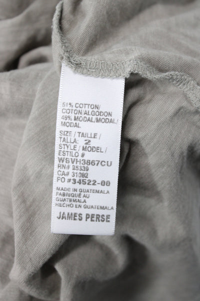Standard James Perse Womens Basic Gray Scoop Neck Cotton Sleeveless Tank Size 2