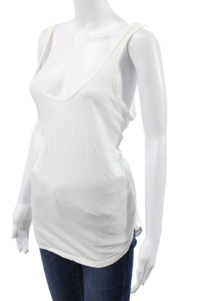 Standard James Perse Womens Basic White Cotton Scoop Neck Sleeveless Tank Size 3