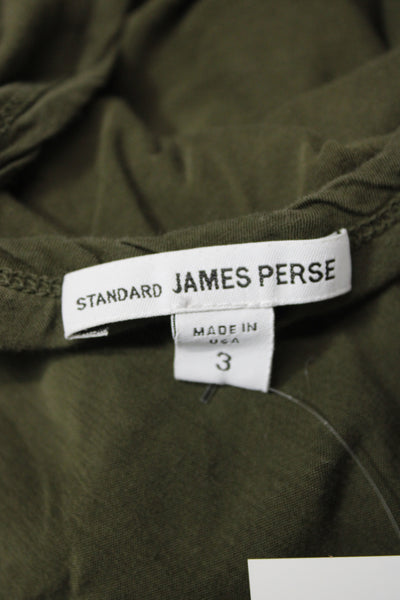Standard James Perse Women Green Cotton Scoop Neck Sleeveless Basic Tank Size 3
