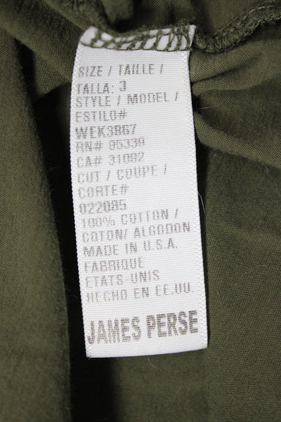Standard James Perse Women Green Cotton Scoop Neck Sleeveless Basic Tank Size 3