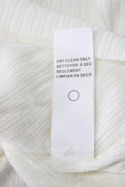 James Perse Women Basic Linen Scoop Neck Long Sleeve T-Shirt White Size 3