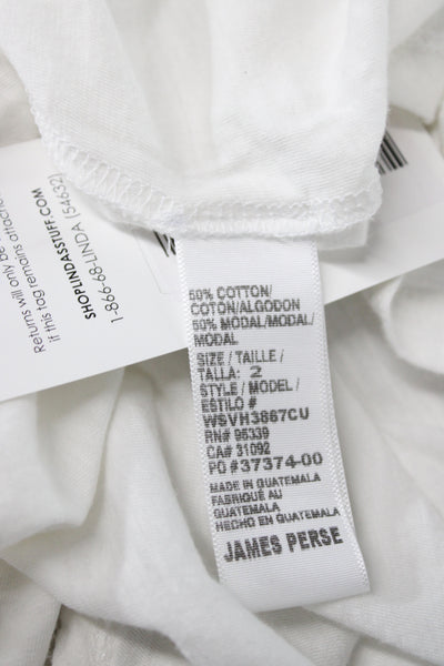 Standard James Perse Womens Basic White Cotton Scoop Neck Tank Size 2