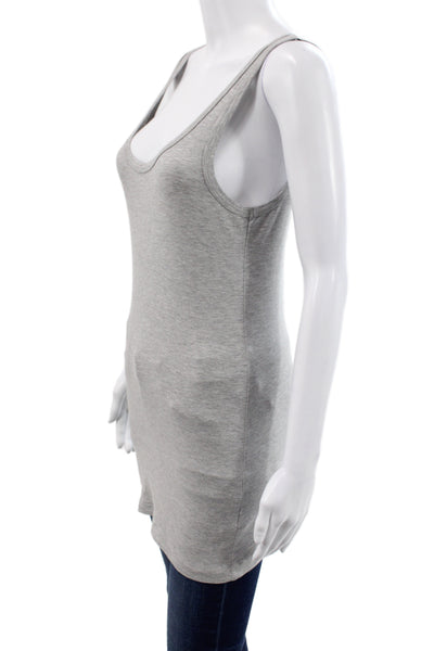 Standard James Perse Womens Gray Cotton Scoop Neck Basic Tank Sleeveless Size 3