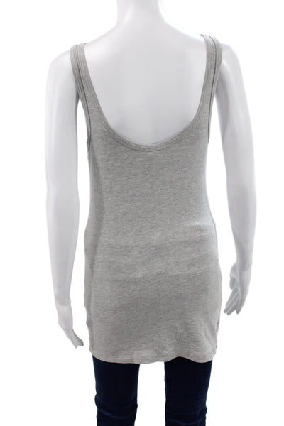 Standard James Perse Womens Gray Cotton Scoop Neck Basic Tank Sleeveless Size 3