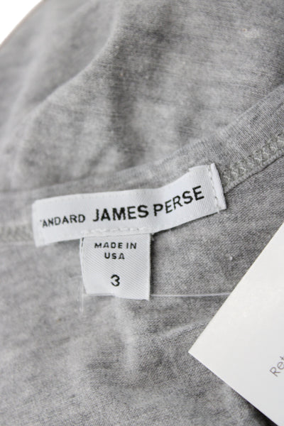 Standard James Perse Womens Gray Cotton Scoop Neck Basic Tank Sleeveless Size 3