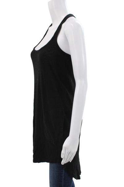 ATM Womens Tunic Tank Top Black Cotton Scoop Neck Sleeveless Size XS