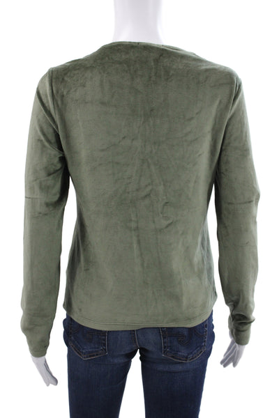 Standard James Perse Women Basic Green Square Neck Long Sleeve Tee Size 3