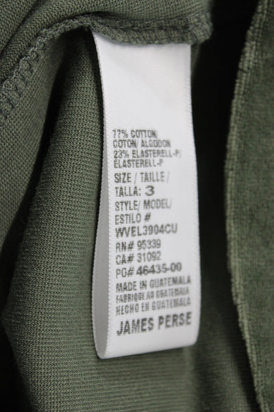 Standard James Perse Women Basic Green Square Neck Long Sleeve Tee Size 3