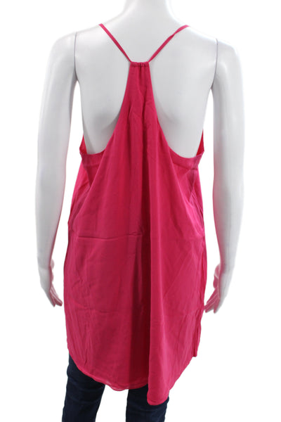 Alice + Olivia Women Pink Silk V-Neck Camisole Sleeveless Summer Size M