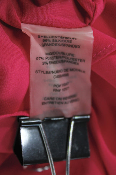 Alice + Olivia Women Pink Silk V-Neck Camisole Sleeveless Summer Size M