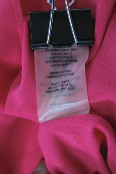 Alice + Olivia Women Pink Silk V-Neck Camisole Sleeveless Summer Size M