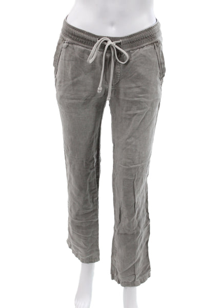 Standard James Perse Womens Jogger Pants Gray Linen Drawstring Size 0