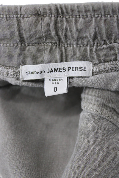 Standard James Perse Womens Jogger Pants Gray Linen Drawstring Size 0