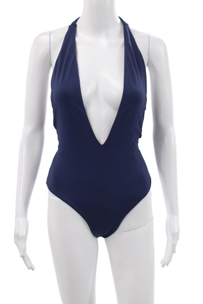 Maaji Womens One Piece Floral Blue Swimsuit Size M