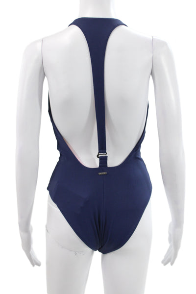 Maaji Womens One Piece Floral Blue Swimsuit Size M