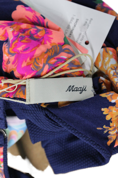 Maaji Womens One Piece Floral Blue Swimsuit Size M