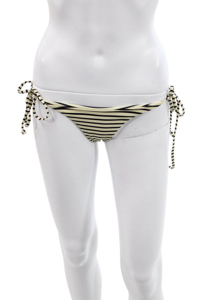 Boys + Arrows Womens Gingham Floral Bikini Bottom Beige Size S