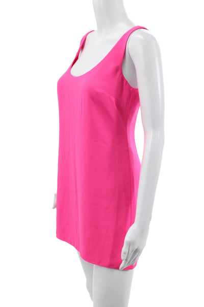 Amanda Uprichard Women Pink Shift Dress Sleeveless Scoop Neck Short Size PP