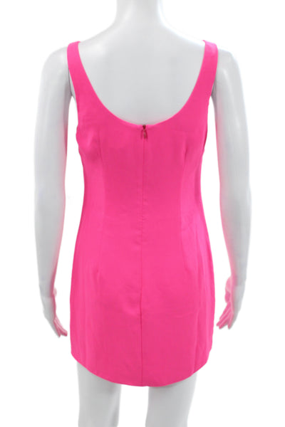 Amanda Uprichard Women Pink Shift Dress Sleeveless Scoop Neck Short Size PP