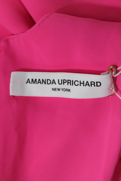Amanda Uprichard Women Pink Shift Dress Sleeveless Scoop Neck Short Size PP