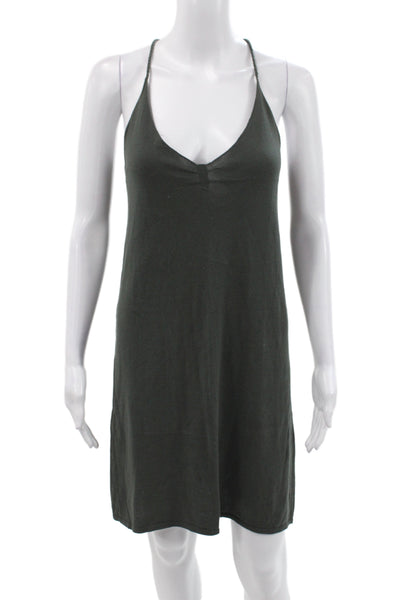Zadig & Voltaire Womens Slip Dress Green Cotton V-Neck Sleeveless Size M
