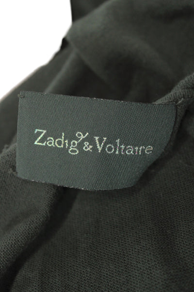 Zadig & Voltaire Womens Slip Dress Green Cotton V-Neck Sleeveless Size M