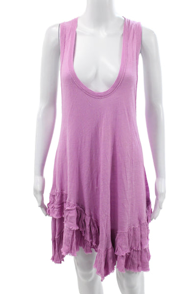 We The Free Womens Tank Dress Pink Linen Scoop Neck Boho Size S