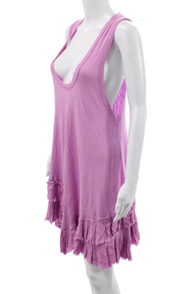 We The Free Womens Tank Dress Pink Linen Scoop Neck Boho Size S