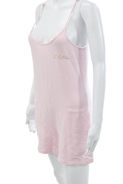 Monrow Womens Pink Sleeveless Scoop Neck Romper Wedding Size S