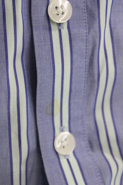Thomas Pink Womens Striped Cotton Button Up Collared Long Sleeve Shirt Size 8